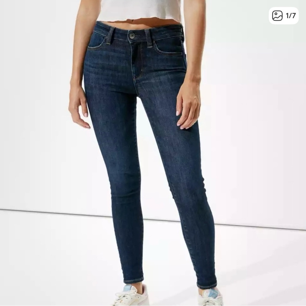NWT American Eagle High-Rise Next Level Stretch Jegging 6 Long Dark Wash